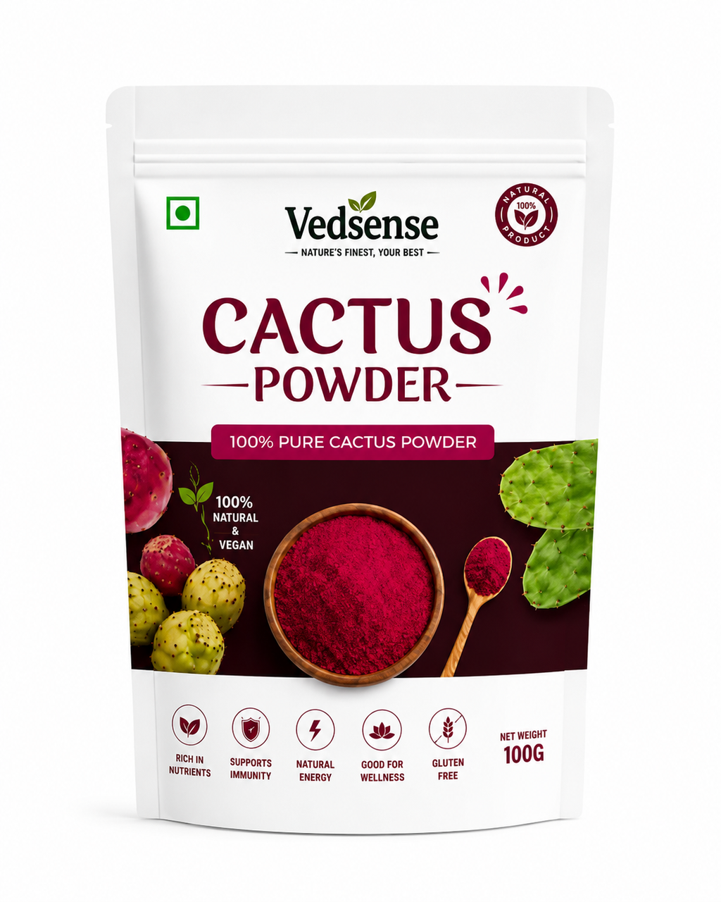 Vedsense Cactus Powder front packaging