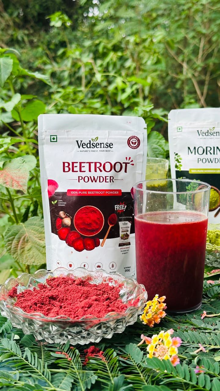 Vedsense Beetroot Powder – 100% Pure & Organic (100g)
